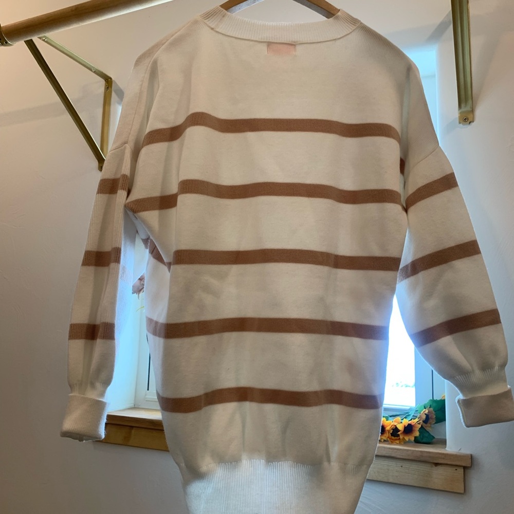 Pink Lily Cream Ribbed Sweater - Picture 2 of 5